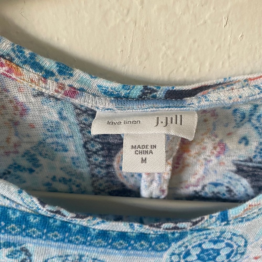 J Jill Love Linen Womens Tank Top Size M Summer Casual Lightweight Scoop Neck - Picture 3 of 10